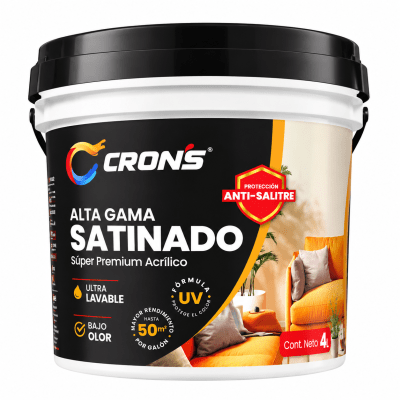 Pintura satinado blanco 4lt Crons1