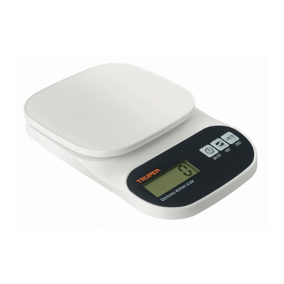 Balanza digital para cocina plato ABS soporta 5kg Truper1