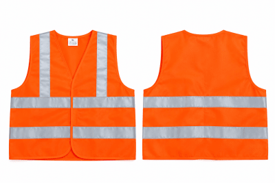 Chaleco de seguridad naranja 2 cintas reflectivas C&A1