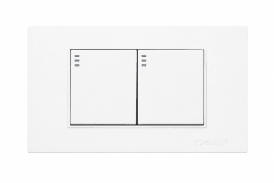 Interruptor doble plana blanco Cubull L3-0071