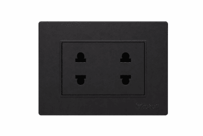 Tomacorriente doble negro Cubull L2-0141