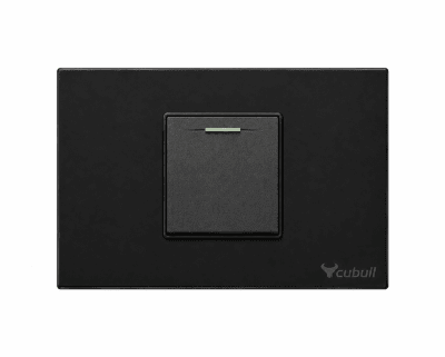 Interruptor conmutacion simple negro espejo Cubull B2-0061