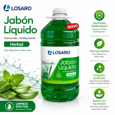 Jabón liquido antibacterial herbal galón Losaro1