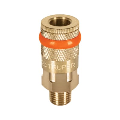 Acople de latón, cuerda 1/4 NPT, macho, Truper1