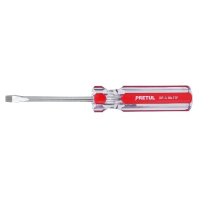 Desarmador plano 3/16 x 3´´ mango de PVC, Pretul1