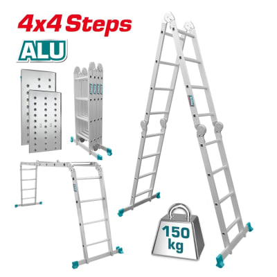 Escalera multiposicion 16 peldaños incluye plataformas Total1