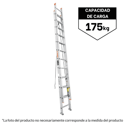 Escalera de extensión, tipo II, 20 peldaños, Truper1