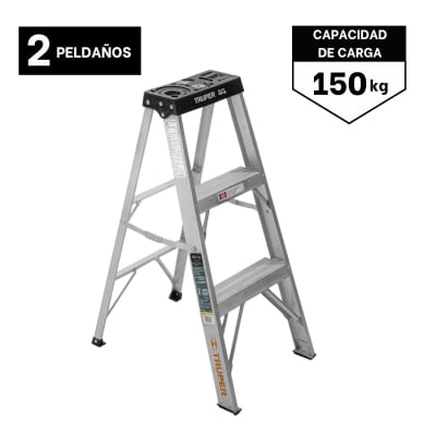 Escalera Tipo Tijera 2 Peldaños Soporta 150 Kg Truper1