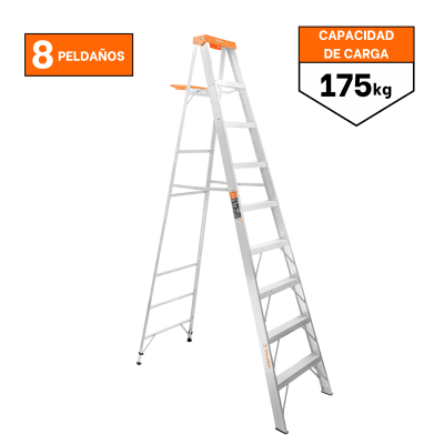 Escalera Tipo Tijera 8 Peldaños Soporta 175 Kg Truper1