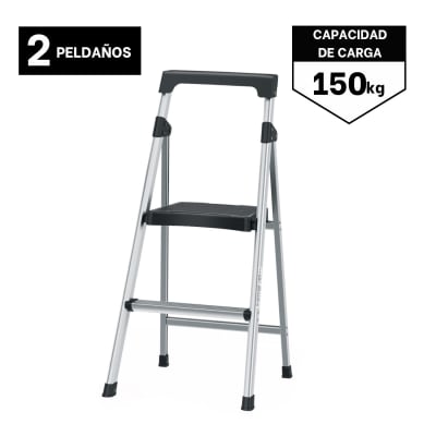 Escalera Tubular 2 Peldaños Aluminio Truper1