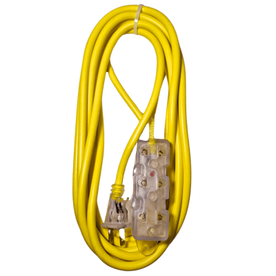 Extensión eléctrica 5 mt 3 tomas Amarillo 16 AWG Home Light1