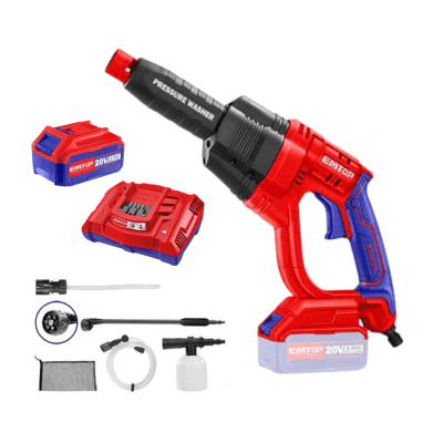 Hidrolavadora inalámbrica + bateria 4ah y cargador Emtop1