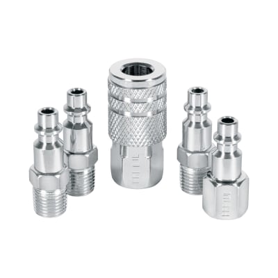 Juego de 4 conectores y 1 acople para compresora, Pretul1