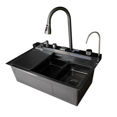 Lavadero de Cocina Multifuncional Smart Hawai Inox Negro Fratelli HWI-7545B7