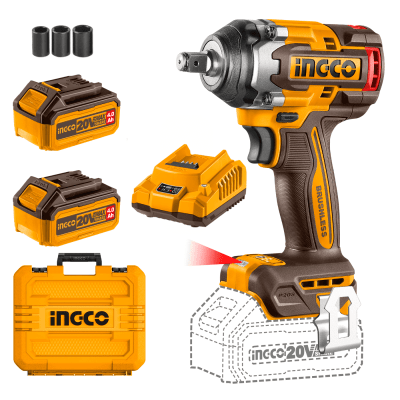 Llave de impacto 500nm 2 baterías 4ah Ingco1