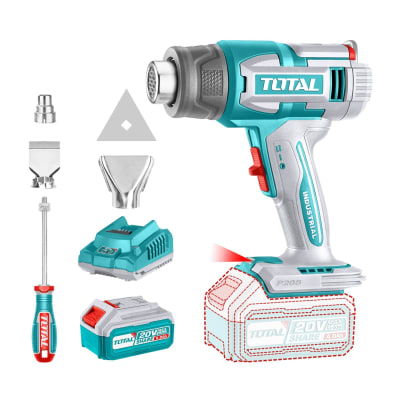 Pistola de calor + bateria 5ah y cargador industrial Total1