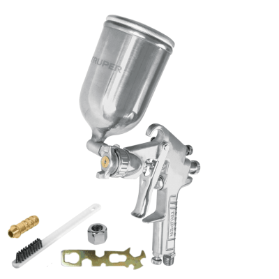 Pistola para pintar de gravedad LVMP vaso aluminio boq 1.7 mm Truper1