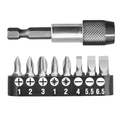 Set de puntas para destornillador magnetico 9 piezas total1