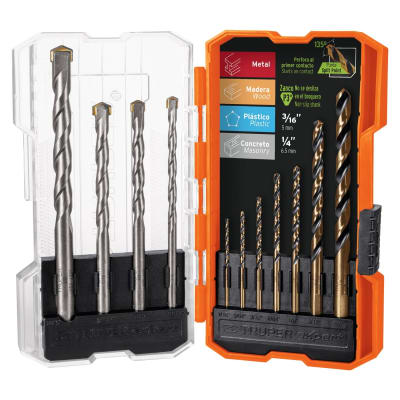 Juego de 11 brocas para metal y concreto en estuche Truper1