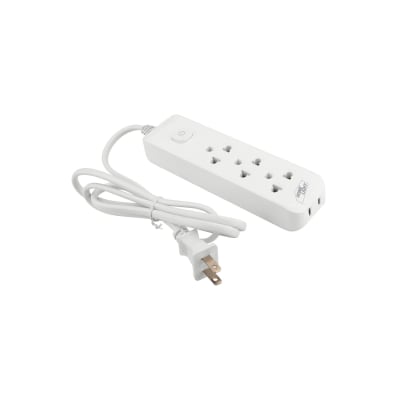 Extensión autoextinguible 3 tomas + 1 lateral 3mt blanco 18 AWG HOME LIGHT1