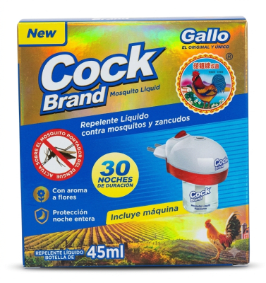 Repelente liquido + maquina 45ml mata zancudo Cock brand1