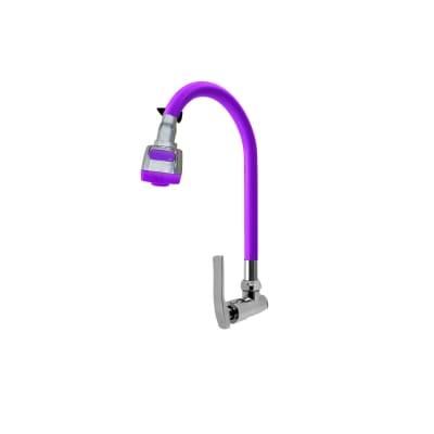 Llave caño de lavadero flexible para pared doble chorro C&A Morado1