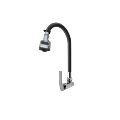 Llave caño de lavadero flexible para pared doble chorro Negro C&A1