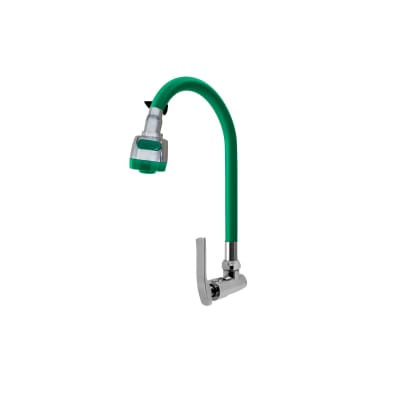 Llave caño de lavadero flexible para pared doble chorro C&A Verde1