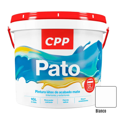 Pintura látex mate pato Blanco 1gl CPP1