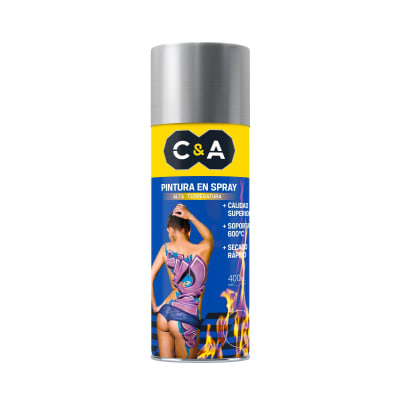 Pintura spray alta temperatura silver 400ml C&A1