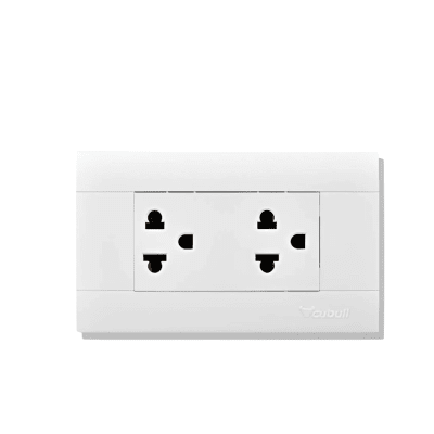 Toma corriente doble A blanco a tierra CUBULL1