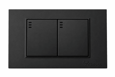 Interruptor doble negro Cubull L2-0071