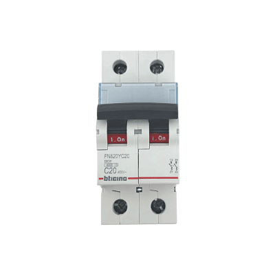 Interruptor termomagnético 2x20amp Bticino1