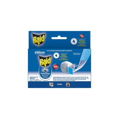 Repelente pastilla para insectos + 4 repuestos Raid1