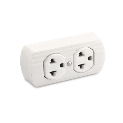 Toma corriente visible doble blanco Ultra1