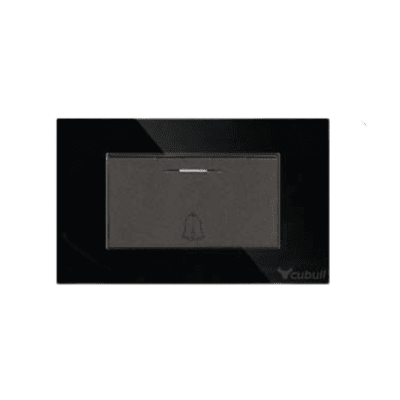 Pulsador timbre negro espejo Cubull1