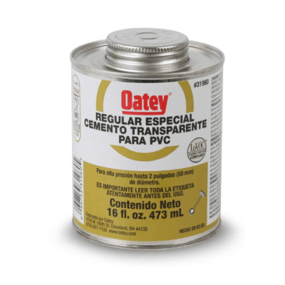 Pegamento para pvc transparente 16 oz 473 ml Oatey1