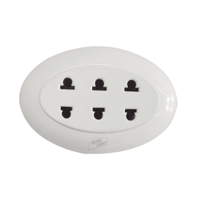 Tomacorriente triple visible blanco deluxe Home Light1