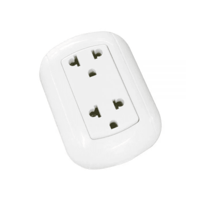 Tomacorriente doble visible c/ tierra blanco classic abs Home Light1