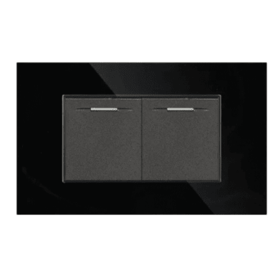 Interruptor doble negro espejo Cubull B2-0071