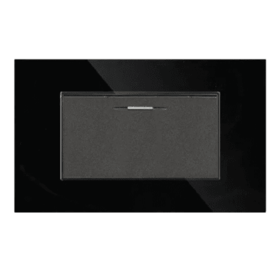 Interruptor simple ancho negro espejo Cubull B2-0031