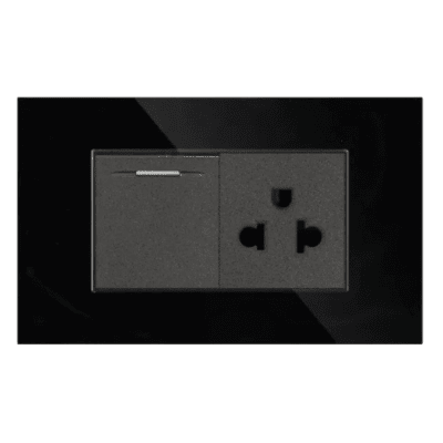 Interruptor mixto negro espejo Cubull B2-0271