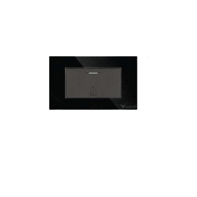 Pulsador timbre negro espejo Cubull1