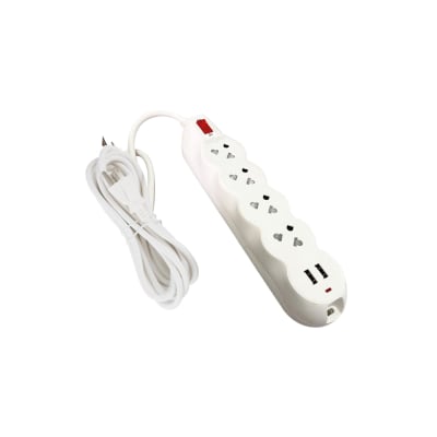 Supresor De Pico 4 Tomas + 2 Usb 5 Metros Delux Home Light1