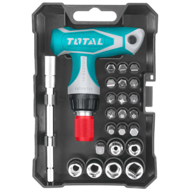 Set atornilladores y puntas  24pcs estuche TOTAL1