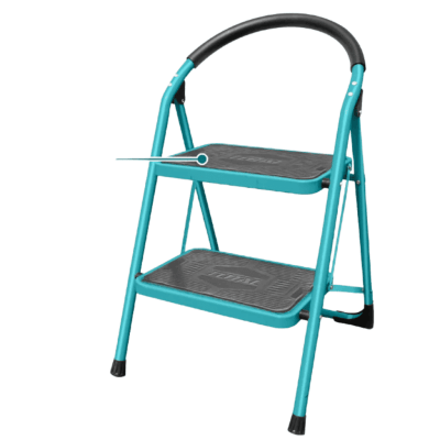 Escalera tubular de acero 2 pasos soporta 150kg Total1