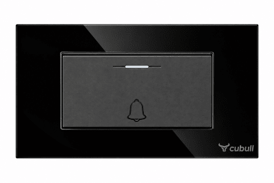 Pulsador timbre negro espejo Cubull B2-0011