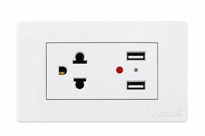 Tomacorriente + 2 usb blanco Cubull A3-0321