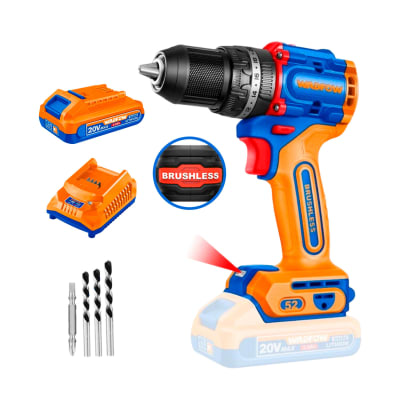 Taladro Percutor Inalámbrico 20v 52nm + 1bat 2.0ah+cargador WADFOW1