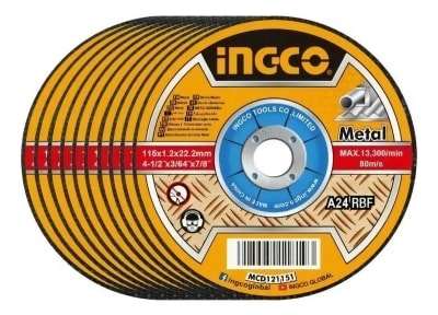 Disco corte metal y acero 4½ 100und ingco MCD101151001